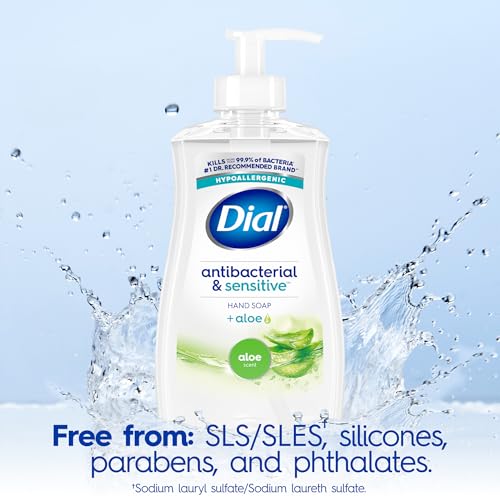 Image of Dial Antibacterial Defense Liquid Hand Soap + Aloe, Aloe Scent, 11 Fl Oz (Pack of 12), Dermatologist-Tested Hand Wash, Gentle Formula