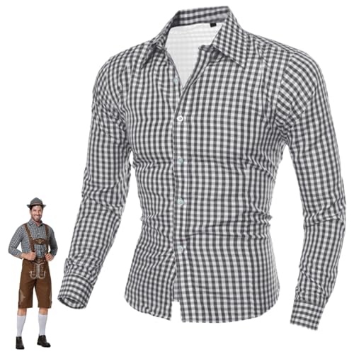 Générique Chemise Traditionnelle Oktoberfest Décontractée à Manches Longues pour Hommes, Chemise Bavaroise à Carreaux D'été Respirant Button Tendance, Trachtenhemden pour la Fête et Tous Les Jours Générique Chemise Traditionnelle Oktoberfest Décontractée à Manches Longues pour Hommes, Chemise Bavaroise à Carreaux D'été Respirant Button Tendance, Trachtenhemden pour la Fête et Tous Les Jours