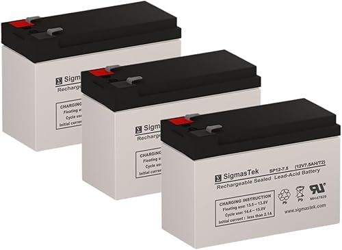 SigmasTek Razor EcoSmart Metro - Juego de 3 baterías de repuesto para scooter de 12 voltios y 7.5 AmpH