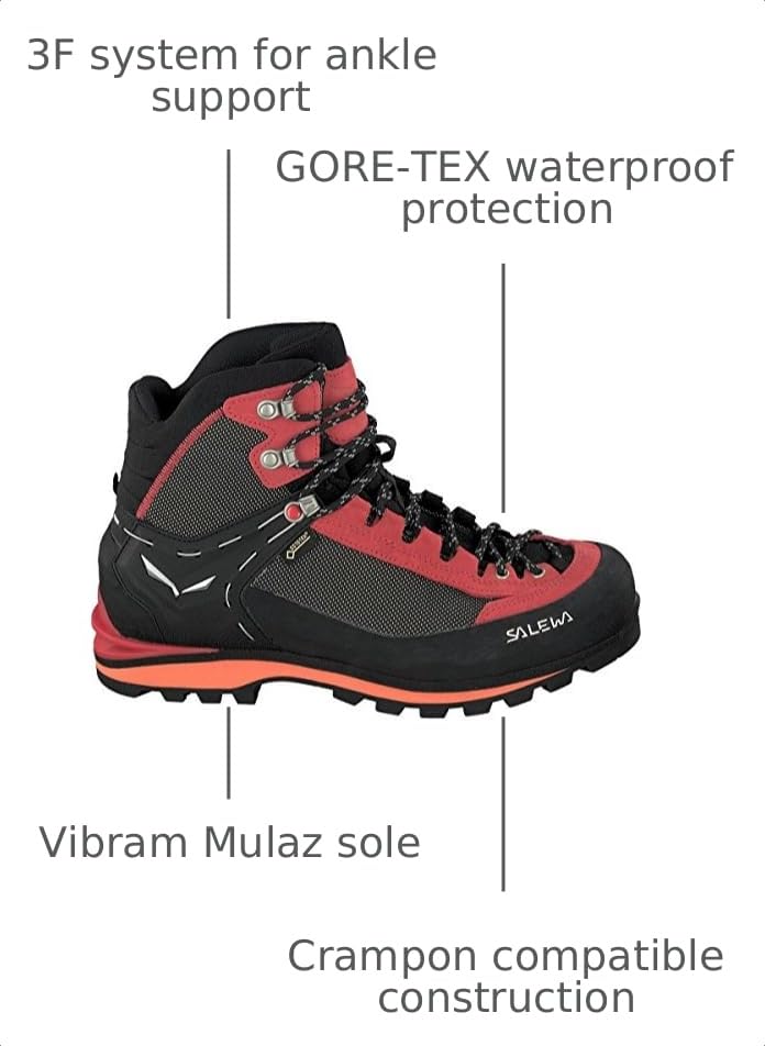 Image of Salewa Men's Crow GTX Waterproof Gore-Tex Trail Boots for Trekking, Climbing, & Mountaineering