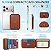 SHIELDON Genuine Leather Card Holder for Phone, Strong Magnetic Wallet for MagSafe with Adjustable Stand, RFID Blocking, Mag Wallet for iPhone 17/16/15/14/13/12/Pro/Max/Plus Men & Women - Retro Brown