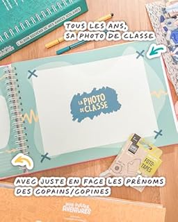 Album photos de classe et souvenirs d'école (édition PREMIUM - 86 pages) - Maternelle, élémentaire, collège et lycée (Vert Turquoise)
