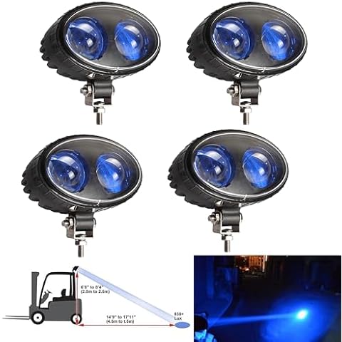 Fuguang LED Forklift Lights Blue Spot Forklift Safety Light Warehouse Safe Warning Lights 10V-100V (Blue 4 Pack) Cover
