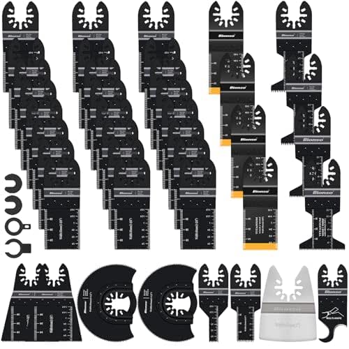 Bionso 40 PCS Oscillating Saw Blades, Premium Multitool Kit for