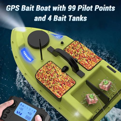 Bateau d'appât de pêche poisson GPS télécommandé 2kg pour amorçage carpe