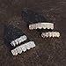 24K White Gold Teeth Grillz CZ Diamond Gold Set Hip Hop Bling Iced Out Grillz For Son + Extra Molding Bars + Microfiber Cloth