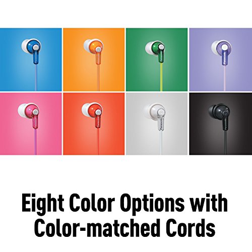 Image of Panasonic ErgoFit Wired Earbuds, 3.5mm Jack In-Ear Headphones Wired with Dynamic Crystal-Clear Sound and Soft Ergonomic Custom-Fit Earpieces (S /M /L), for Phones and Laptops - RP-HJE120-V (Purple)