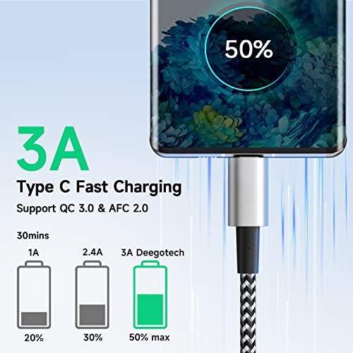 Deegotech Type C Charger 10 Ft, Usb C Charger Cable Fast Charging, Nylon Braided Long Usb C Cable, Type C Charger Cord For Galaxy S10 S9 S8 Plus, Note9 8 A60 A50, Moto G And Other Usb C Devices #TOP2
