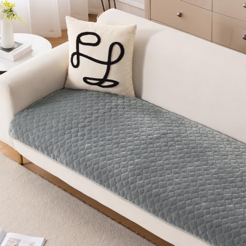 HOKIPO Diamond Plush Sofa Cover Mat 3 Seater Large 180 cm, Grey
