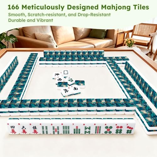 Juego de Mahjong Americano con 166 fichas y bolsa miniatura 7
