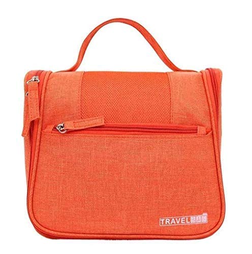 Egab Toiletry Organizer Bag Hanging Travel Toiletry Organizer Kit with Hook and Handle Waterproof Cosmetic Bag DOP Kit for Men or Women (Orange)