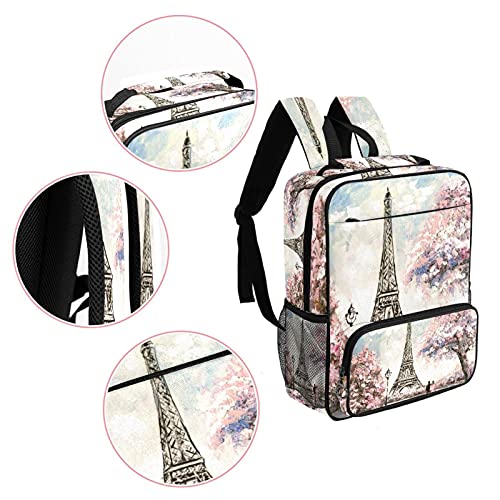Sac à dos décontracté imprimé Tour Eiffel pour exprimer votre style unique - 4