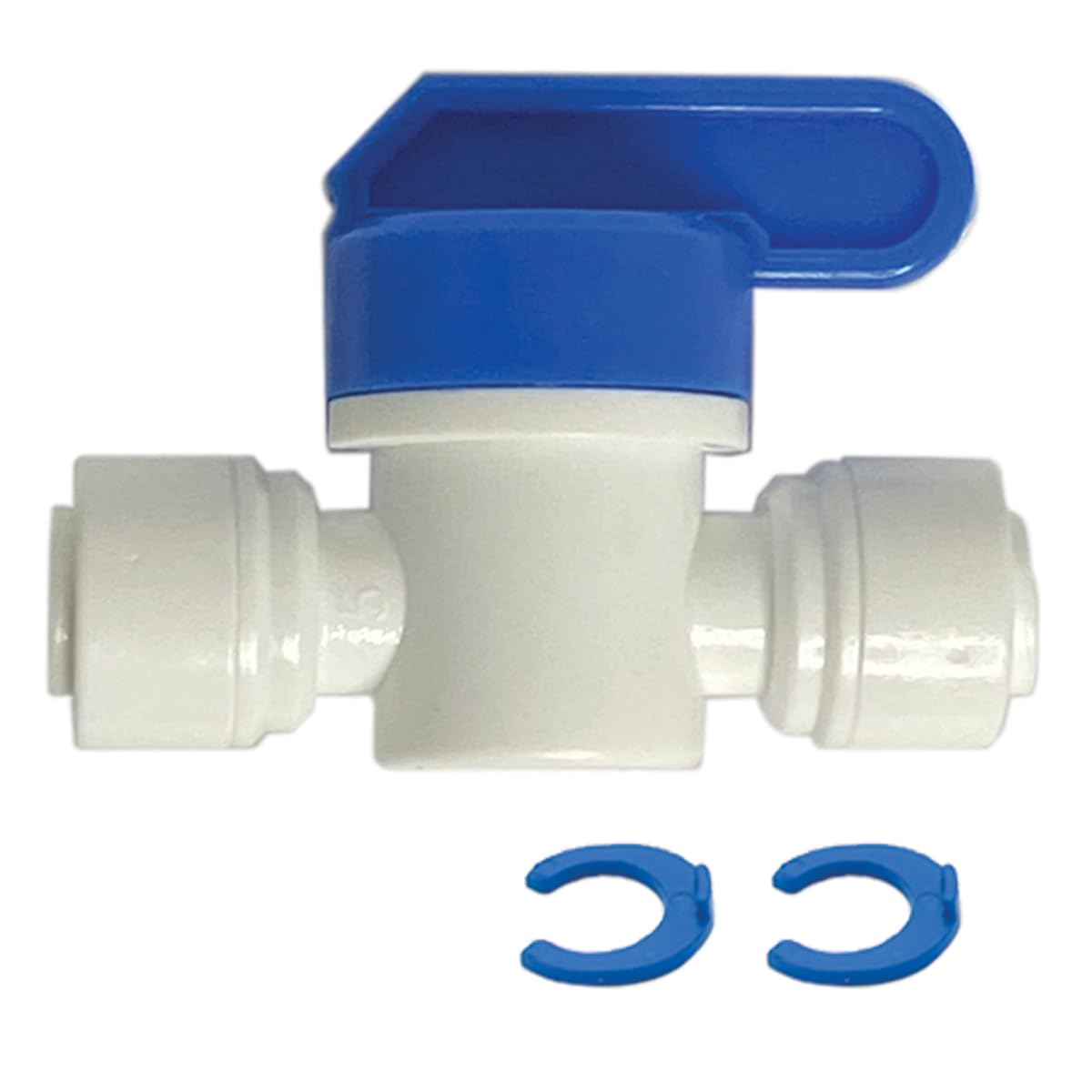 Válvula de cierre Speedfit de 1/4 pulgadas - Con clips de bloqueo - Ajuste de fontanería de conexión rápida para sistemas de filtración y RO - Compatible con PPSV040808WP