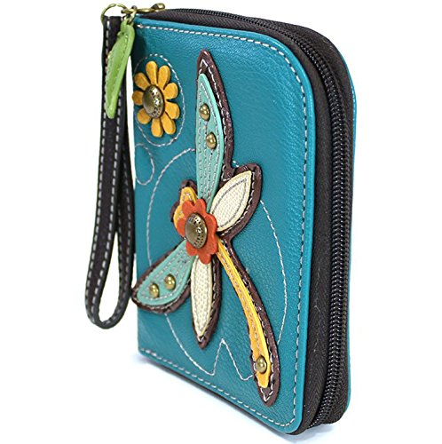 Chala Dragonfly Zip Around Wallet Wristlet - Vegan Leather4