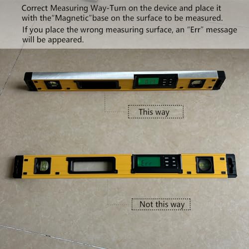 Image of 24-Inch Digital Torpedo Level and Protractor | Neodymium Magnets | Bright LCD Display | IP54 Dust /Water Resistant smart level with Carrying Bag