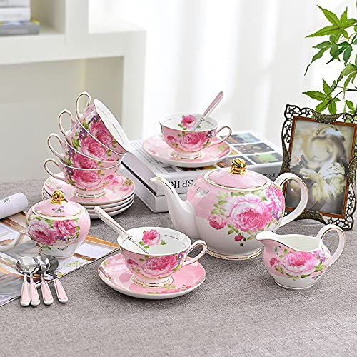 Ceramiczny kubek kawy zestaw 15 sztuk kości Chiny zestaw herbaty herbaty kubek i spodek zestaw kawy zestaw kawy zestaw (Size : A)