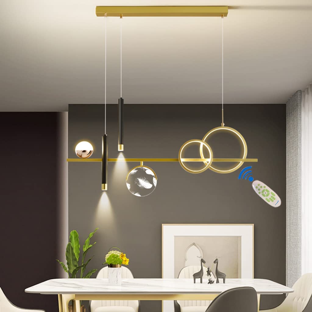 Lustre créatif de luxe en plumes LED avec variateur et télécommande pour salon