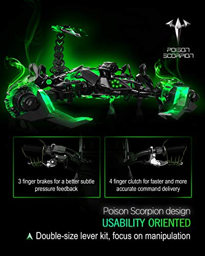POISON SCORPION Aluminum Dirt Bike Off Road Pivot Front Brake Clutch Levers Set Compatible with KX65 KX85 KX100 KX125 KX250 KX250F | RMZ250 RMZ450 Black - Thumbnail 4