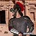 Kangaroo Gladiator Helmet Gold - Roman, Spartan, and Medieval Warrior Costume Accessory with Red Feather Plume