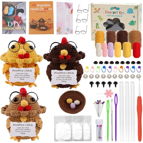 Kit Crochet Animaux,Kit Crochet Animaux - Kit de Crochet 3 Pi&egrave;ces...