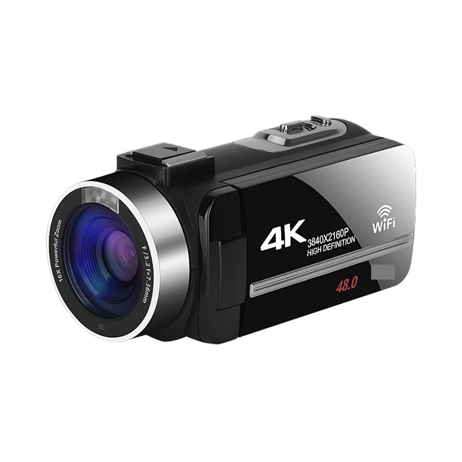 Caméra vidéo Caméscope 2 pièces 4K caméscope caméra vidéo numérique for Diffuser Vlog enregistreur 18X stabilisateur de Webcam en accéléré(16G SD Card,NA-U600-LT)