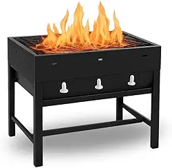 Churrasqueira Portátil a Carvão Dobrável em Aço – Tipo Maleta, Compacta e Resistente, Ideal para Camping, Piquenique, Praia e Viagens.