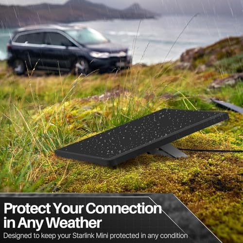 TNP Protective Silicone Case Cover for Starlink Mini with Sticker, Black - image 9