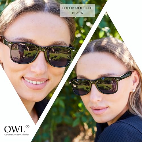 Image of OWL Retro Style Sunglasses 80's Classic Vintage Unisex Nerd Colored Frame