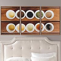 3 Piece Framed Canvas Wall Art Coffee Canvas Prints Home Artwork Decoration for Living Room,Bedroom - 16
