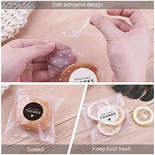 Burkfeeg 200 Pezzi Sacchetti Plastica Autoadesivi