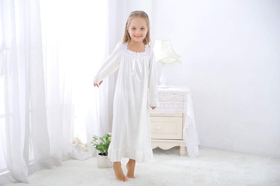Dziewczęca bawełniana koszula nocna z długim rękawem Sleepshirts piżama maluch sukienka do spania księżniczka bielizna nocna dla dziewczynki 3-12 lat good