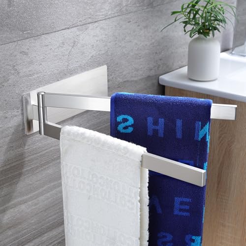 ZUNTO toalleros de baño sin Taladro Toallero Barra Plata, Toallero Acero Inoxidable Toallero Pared para Cocina y Baño, 35 cm