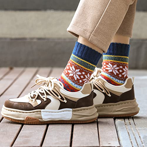Image of Pleneal Wool Socks for Women - Womens Wool Socks Winter Warm Cozy Knit Sock for Women Men
