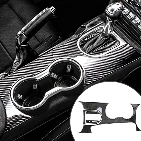 GZXinWei Carbon Fiber Central Control Gear Panel Car Sticker and Decals Trim Cover for Ford Mustang 2023 2022 2021 2019 2018 2017 2016 2015 Cover