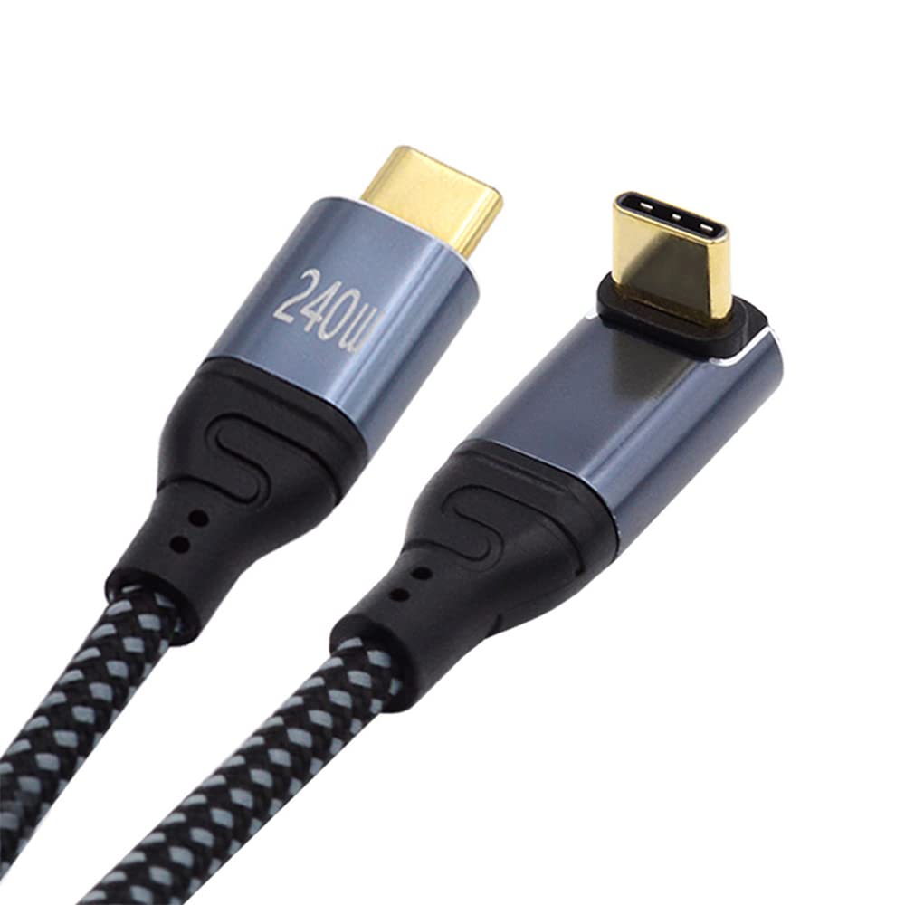 NFHK USB-C 240W Type-Cケーブル 480Mbps 48V 5A アップダウンアングル 90度 USB2.0対応 100W充電 ノートパソコン タブレット 携帯電話用 100cm