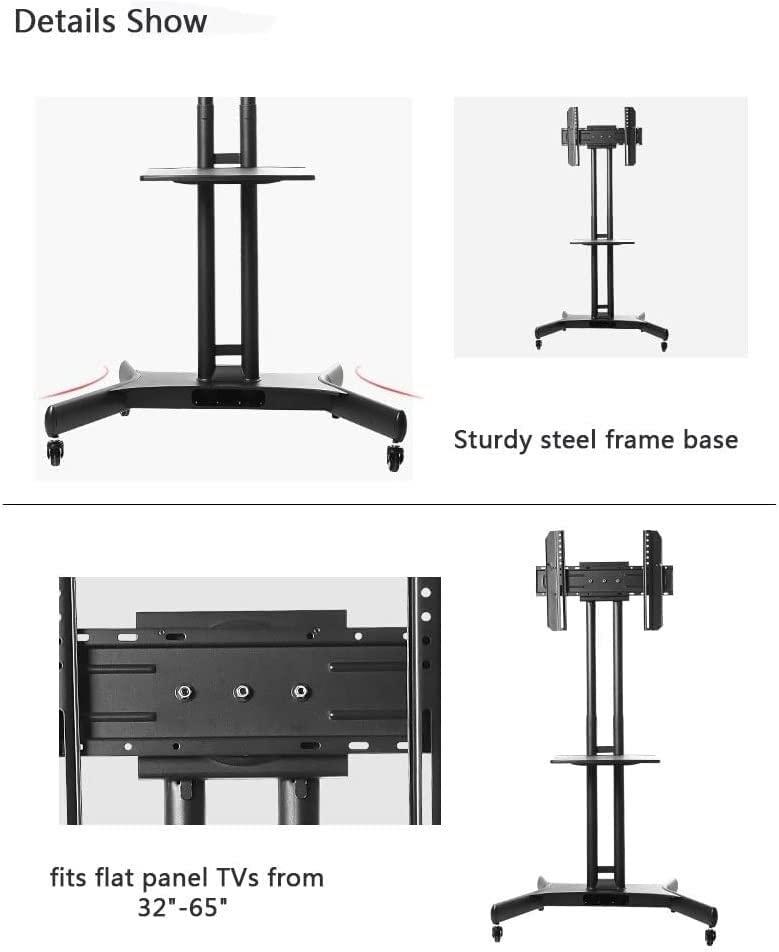 Soporte móvil para TV de 32 a 65 pulgadas con estante AV miniatura 7