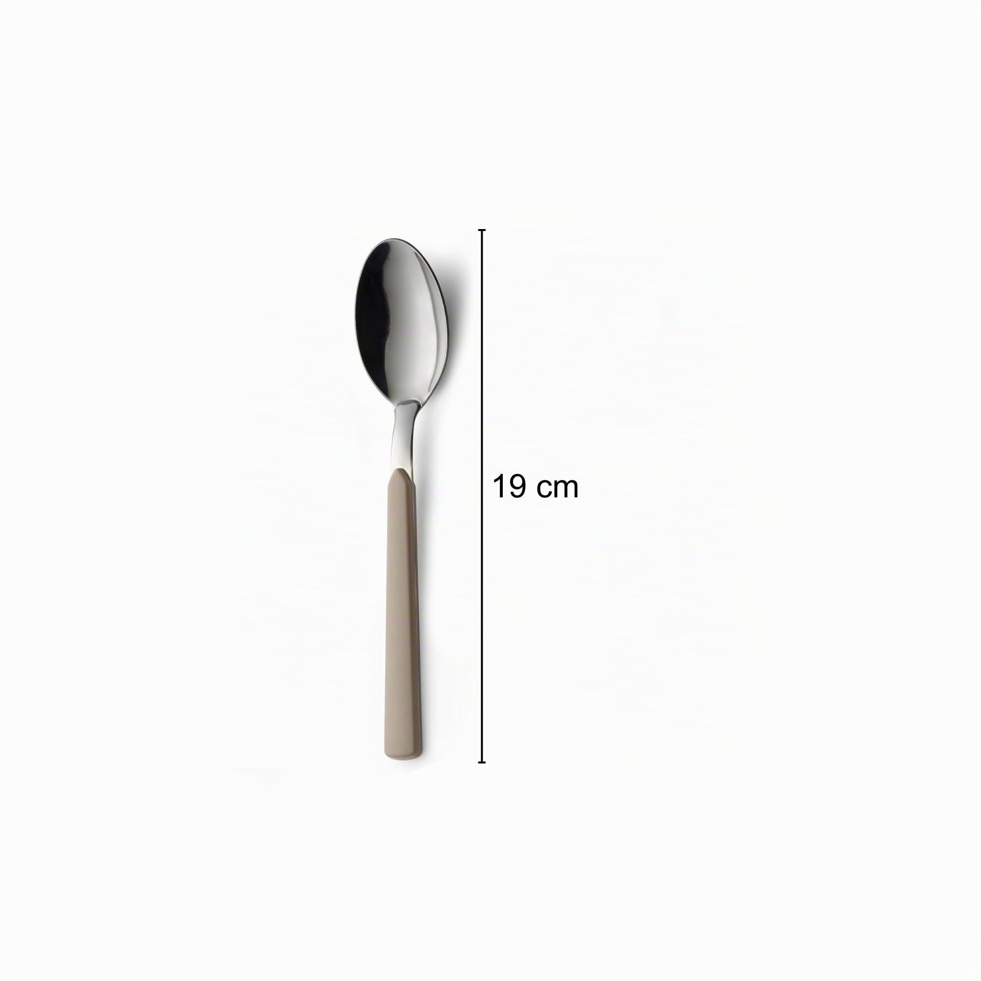 GLOUPIE Set 24 Posate Loft Sabbia Per 6 Persone in Acciaio Inox e Manico In ABS Made In Italy Lavabili In Lavastoviglie