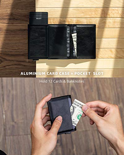 Vulkit Card Holder Pop Up Slim Wallet Leather Rfid Blocking Card Case Up To 8 Credit Cards Black #TOP3