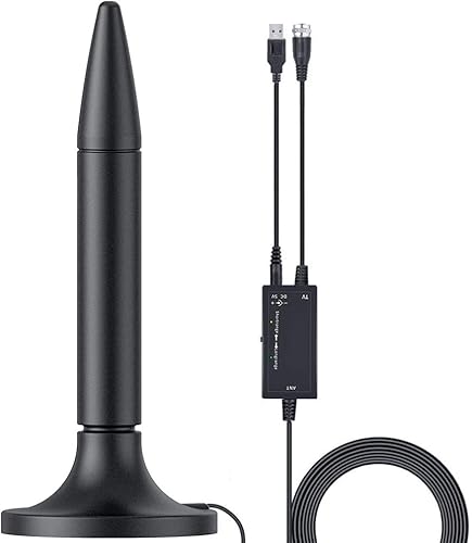 Miniatura 1 de Antena de TV digital HD amplificada, 300 millas de largo alcance Recepción Antena HDTV para interiores con amplificador, compatible con canales de