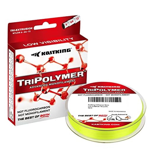 KastKing TriPolymer Advanced Monofilament Fishing Line,Sunrise Yellow,12LB,300 Yds