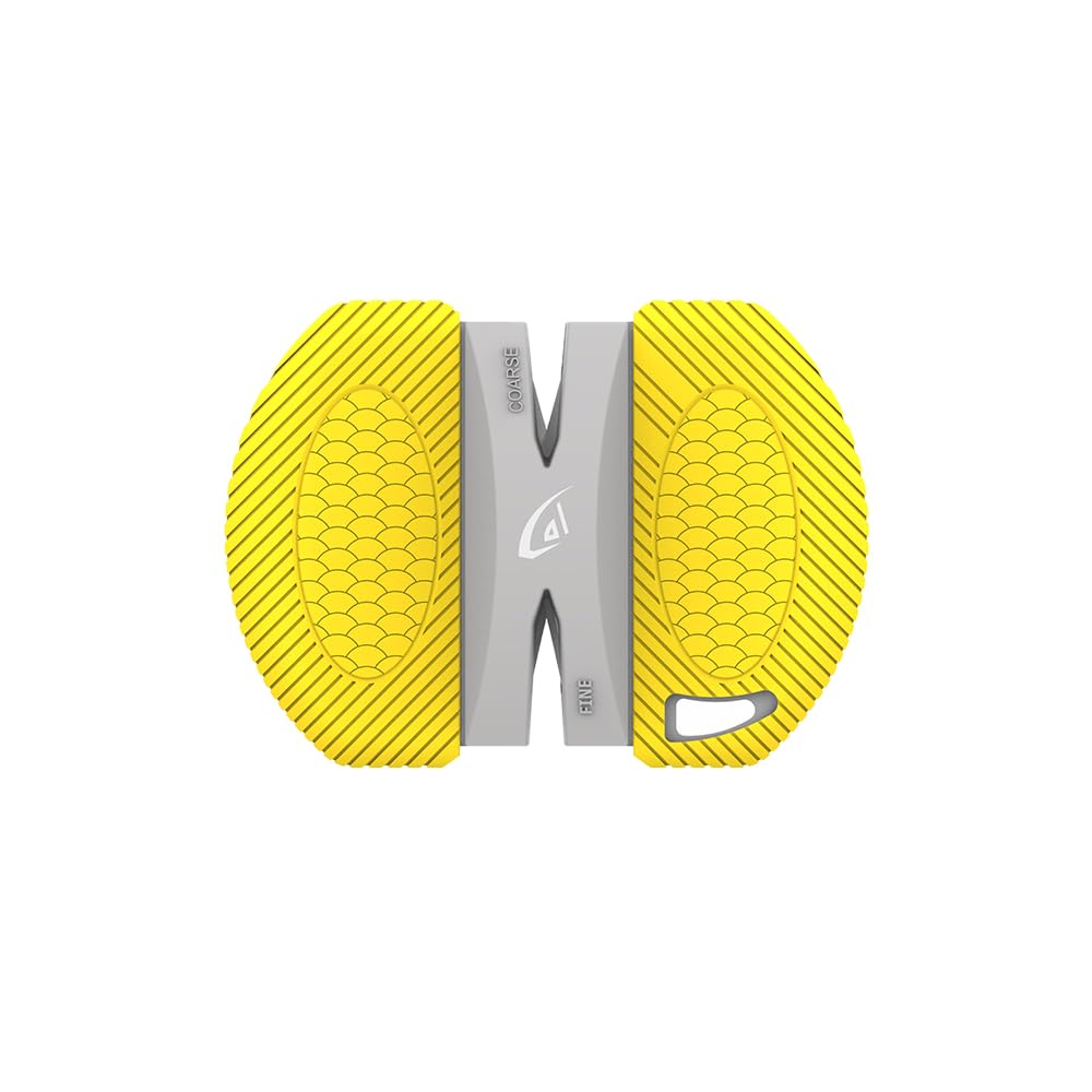 danco Fishing Fillet Knife Sharpener Puck Yellow Karl, Small Enough to Fit in Tackle Box, Outdoor Handheld Knife Sharpener, Fishing, Hunting, Fillet, Pocket Knives