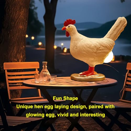 Lámpara de mesa huevo de pollo LED 3D Resina miniatura 3