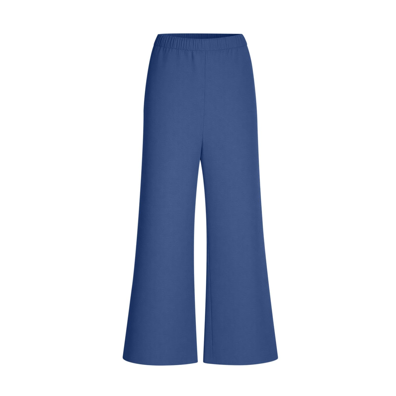 Generisch Completo da donna in cotone e lino con top a girocollo a maniche corte e pantaloni, elegante e casual per l'estate.