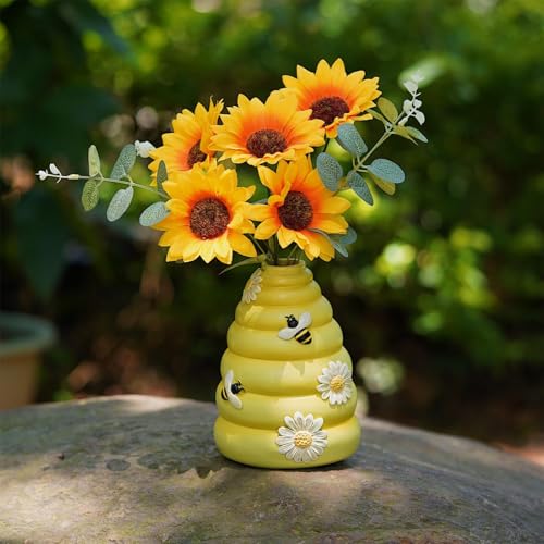 Florero moderno pequeño resin bee daisy maceta centro mesa dormitorio 4