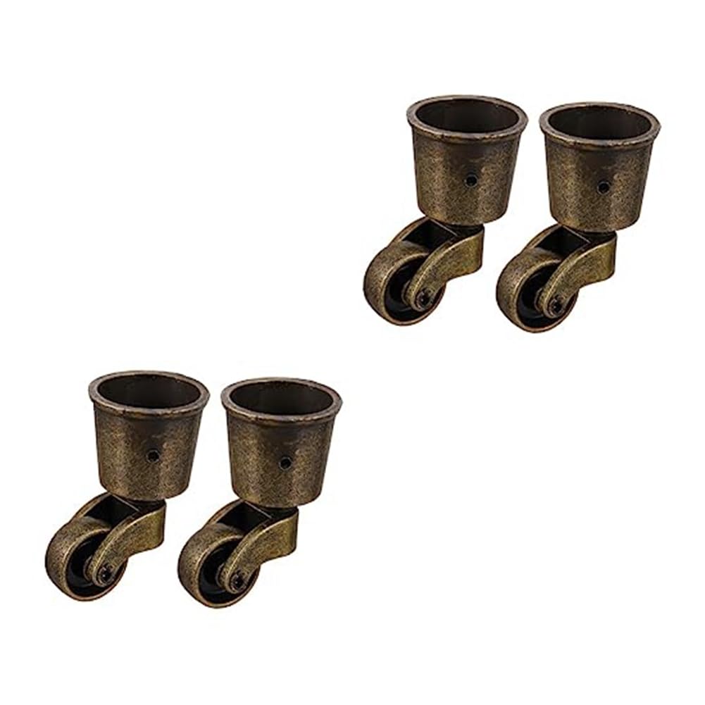 Teuypty Sofa Casters Round Sofa Heavy Duty Slides Swivel Casters Retro Casters Furniture Pulleys 4Piece