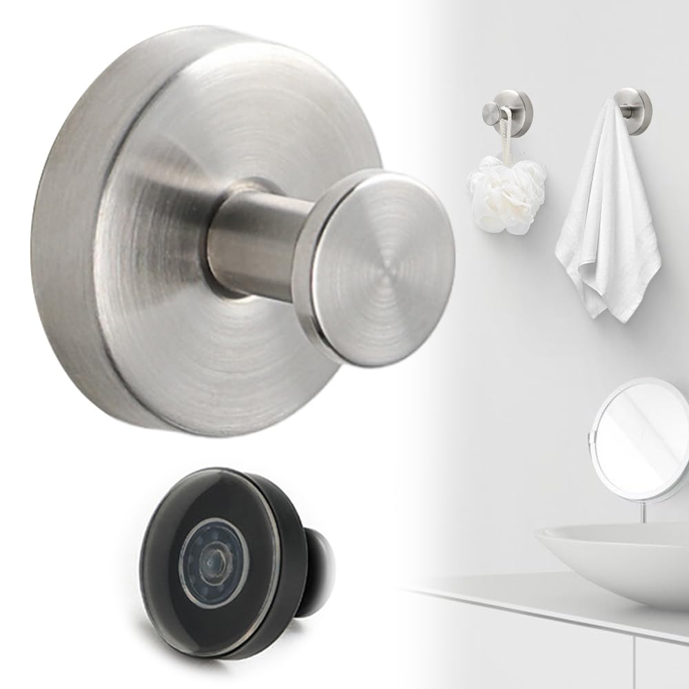 Opeximatun Silver Stainless Steel Waterproof Suction Cup Towel Hooks