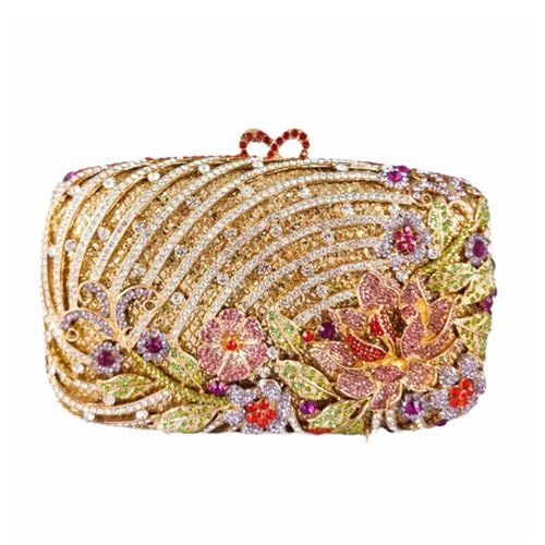 Image of Luxury Crystal Clutch Purse for Women Rhinestone Handbag Formal Party Evening Bag Sparkly Bridal Flower Purse