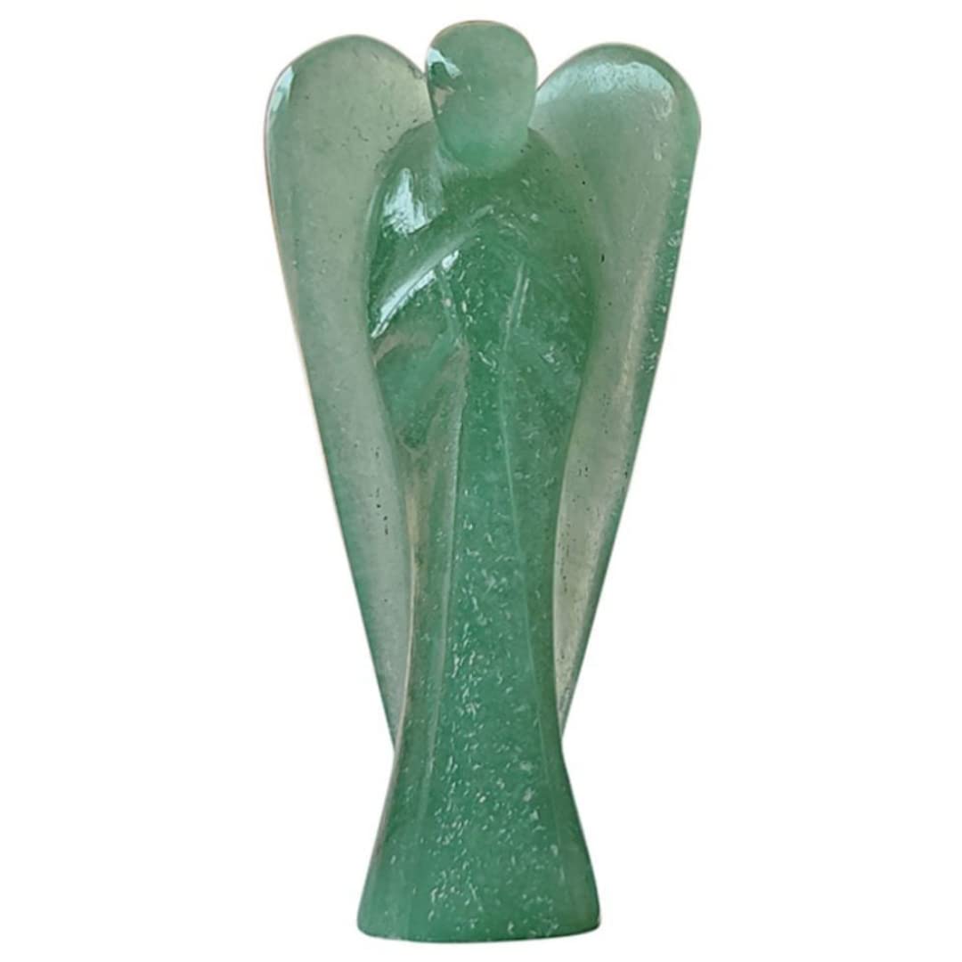 Crystal DivineCrystal Divine Green Jade Angel Figurines and Statues for Home Decor Items & Decorative Items Crystal Crystal Statue for Spritual Item Gifts 2 Inch