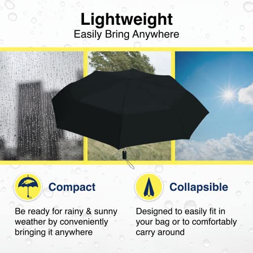 Weather-Station-Rain-Umbrella-Automatic-Folding-Umbrella-Windproof-Lightweight-and-Packable-for-Travel-Full-42-Inch-Arc-Black