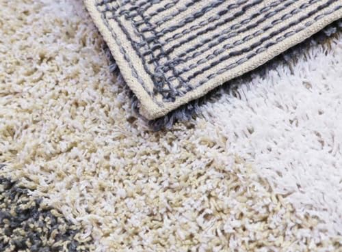 Image of THE HOME TALK Cotton Stripes Bathmats | Water Absorbent Runners | Floor Mats /Rugs for Kitchen, Bathroom | Ultra Soft Mats | Non-Slip | Pack of 2 | 35 x 50 cm | Grey